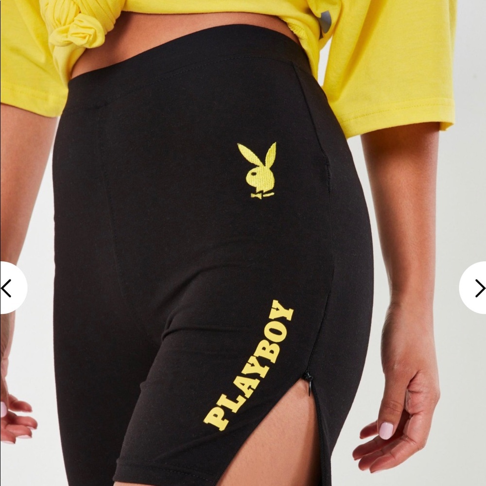 🔄 Playboy Black Cycling Shorts - Picture 3 of 5